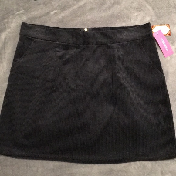 GORGEOUS New NWT Navy Corduroy Mini Skirt L 34” Waist - Picture 3 of 13